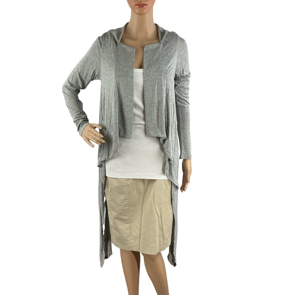 Amadi Waterfall Cardigan Hi Low Gray Anthropologie Size XS